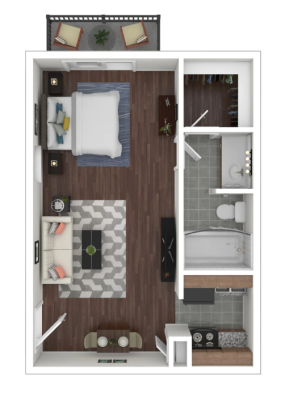 a floor plan of a two bedroom apartment at The Las Palmas